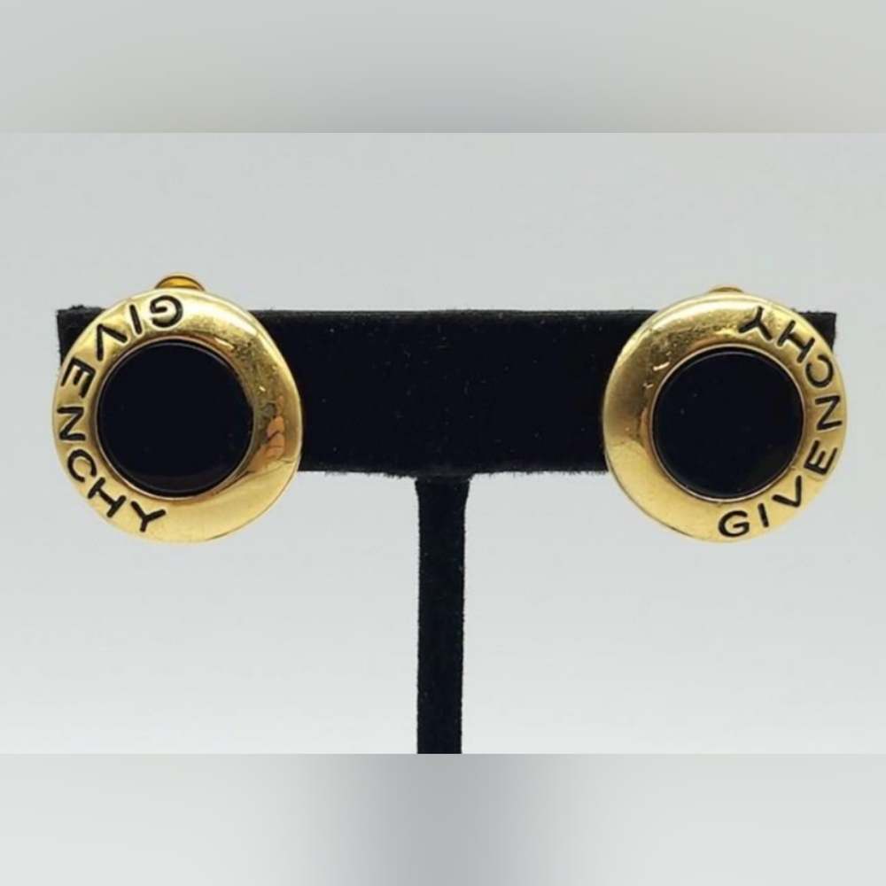 ๐๐GIVENCHY๐๐ Black & Gold-Tone Clip-On Earrings - Picture 6 of 6